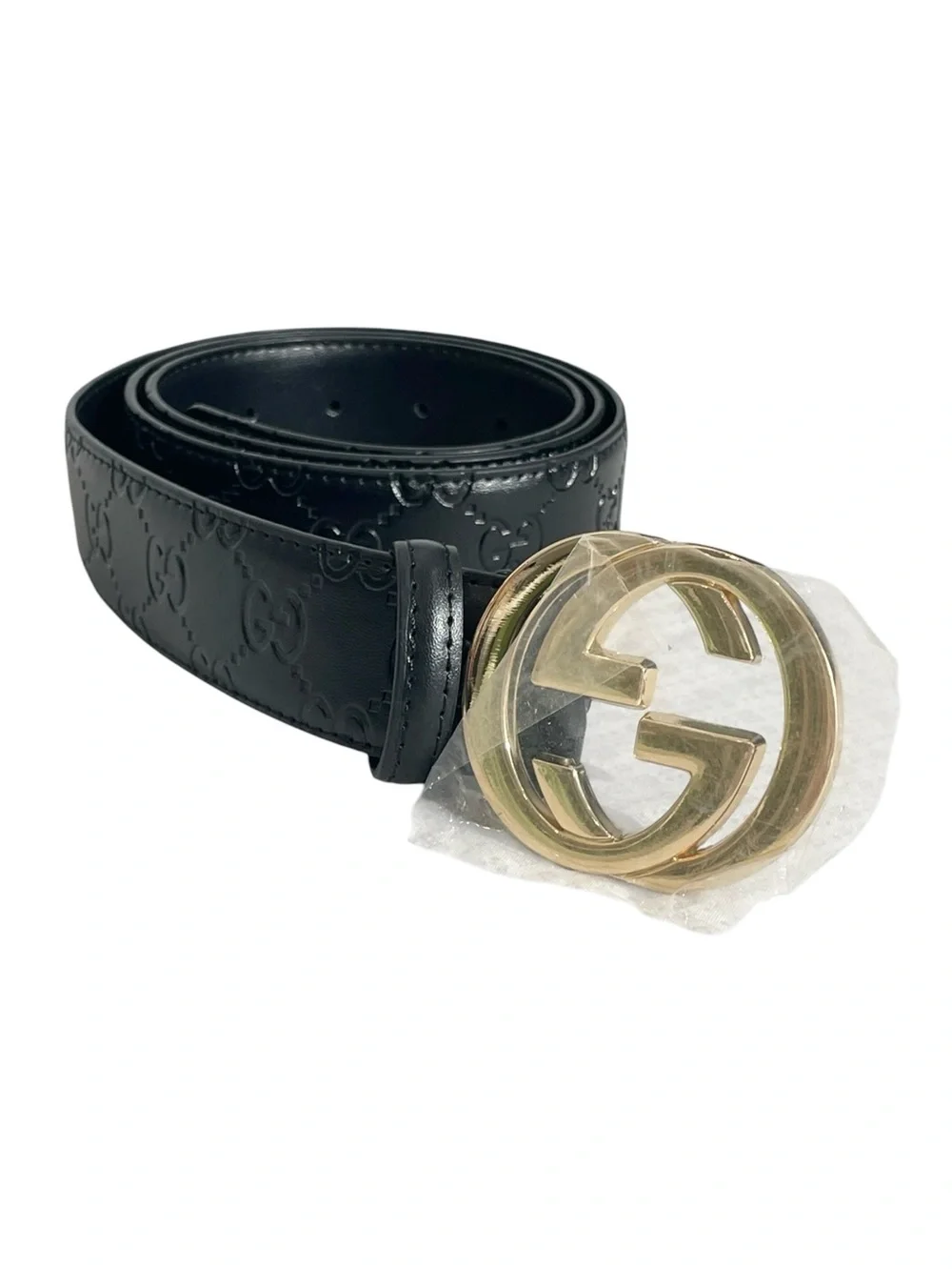 🖤 Unisex Black Leather Belt with Gold-Tone Buckle 🖤